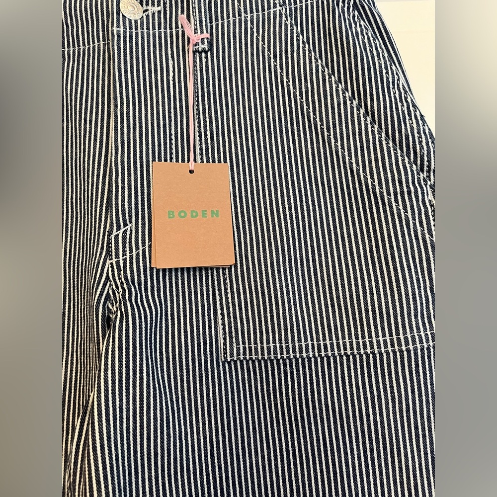 New women’s Boden Kensington white stripe utility casual pants jeans. Size 6 - Picture 3 of 15